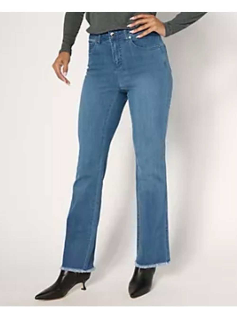 Belle by Kim Gravel Tall Primabelle Denim Frayed Baby Boot Jean NEW Sz 14 Tall